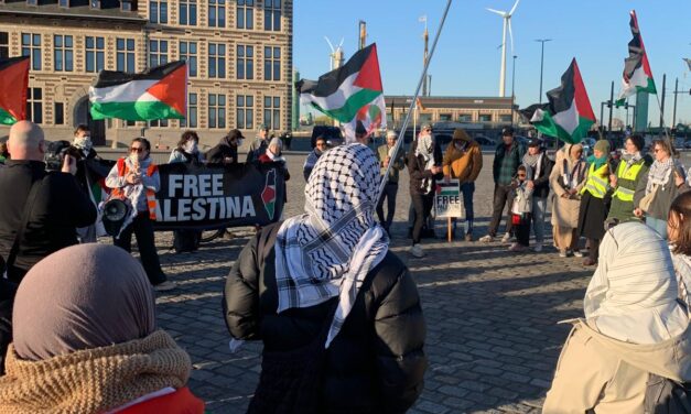 Protest tegen medeplichtigheid aan zionistische volkerenmoord